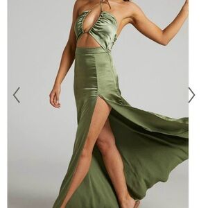 Showpo Olive Green Cutout Maxi Dress